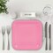 24 Count Pink Square Paper Dessert Plates for Wedding Baby Shower Birthday Party Events 7"